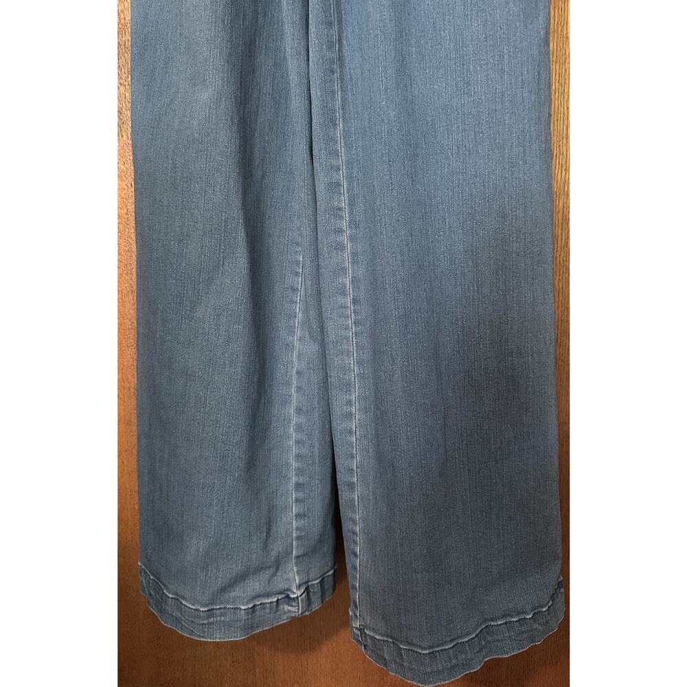 Rachel Roy Denim Jumpsuit 6 Sleeveless Wide-Leg Utilitarian Relaxed Casual Chic - Picture 9 of 10